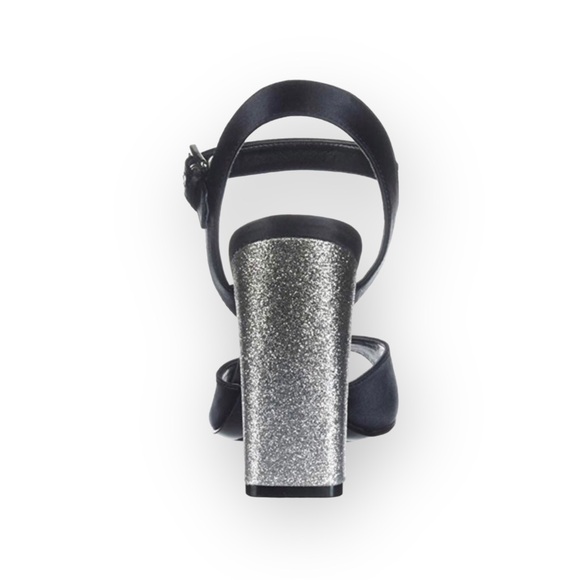new Guess ☀︎︎ Glitter Heel Heeled Ankle Wrap Sandals ☀︎︎ Peep Toe ☀︎Black 9.5M - Picture 4 of 16